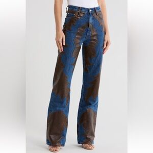 NWT MOTHER SUPERIOR The Saloon Faux Leather Patchwork Jeans Weekend Out West 24